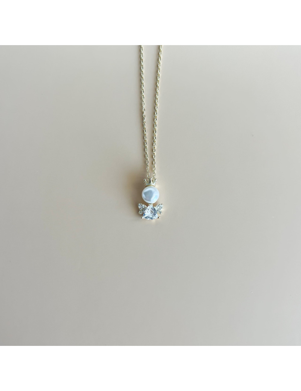 Colar Anjo Prata Dourada