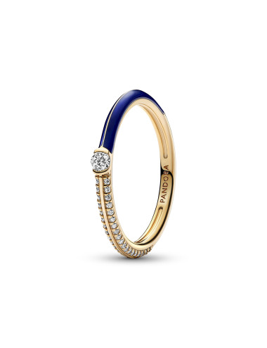 ANEL PANDORA ME DUAL RING PRATA E OURO 14KL