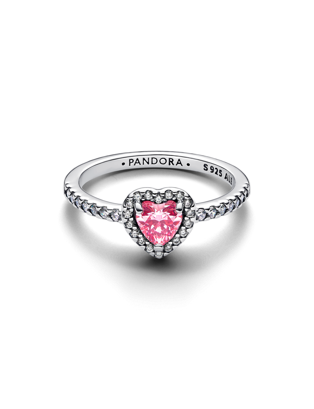 Anel Elevated Pink Heart Pandora
