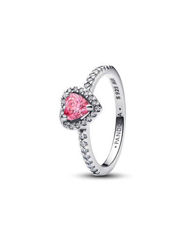 Anel Elevated Pink Heart Pandora