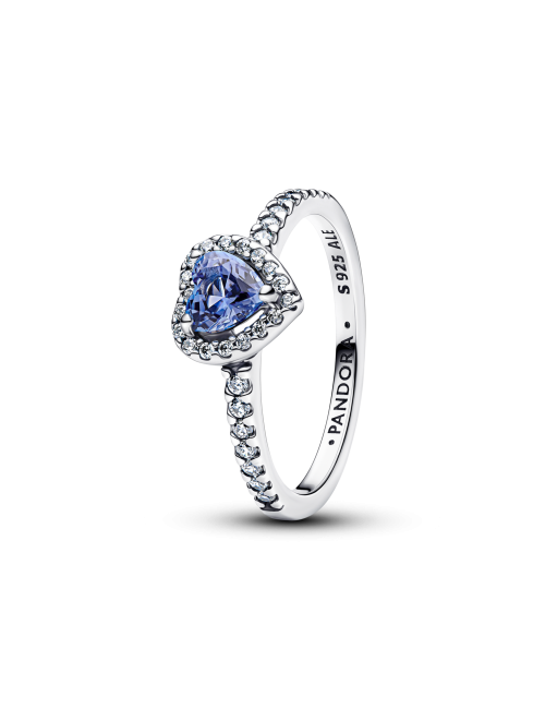 Anel Coração Azul Brilhante Pandora