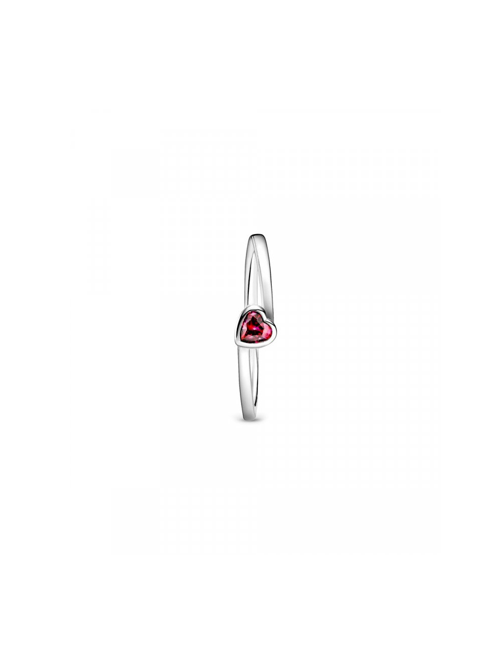 ANEL RED TILTED HEART SOLITAIRE PANDORA