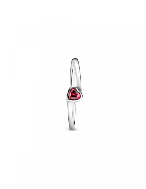 ANEL RED TILTED HEART SOLITAIRE PANDORA