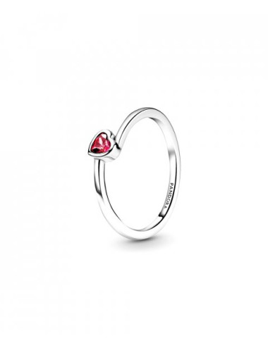 ANEL RED TILTED HEART SOLITAIRE PANDORA