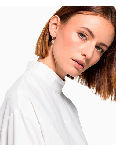 BRINCOS ATTRACT PEAR HOOP SWAROVSKI